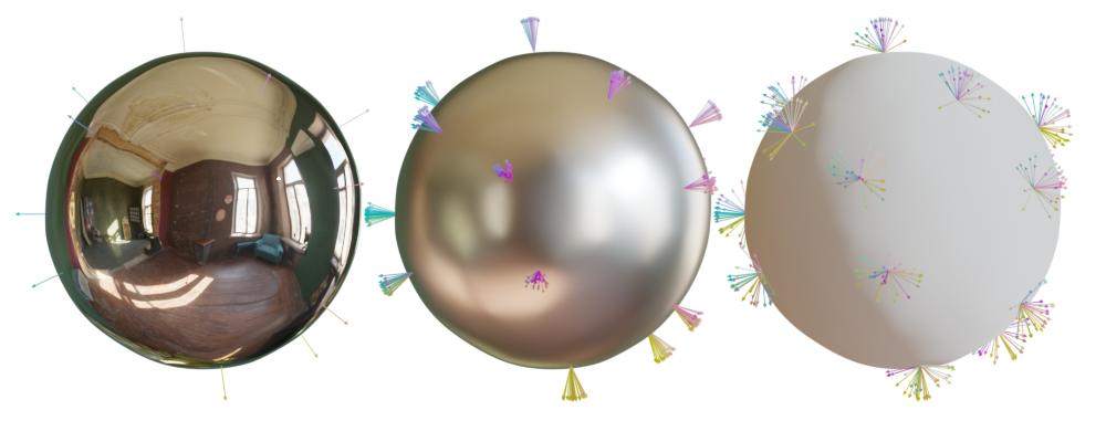 fig 17: Three spheres with different diffuse component